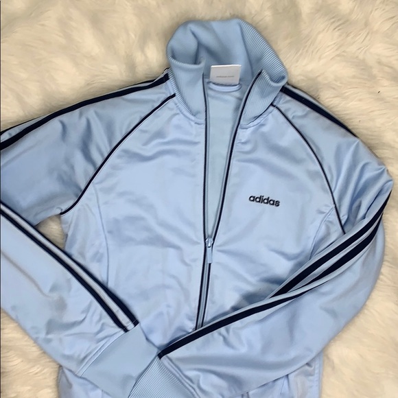 adidas light blue track jacket